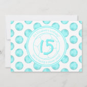 türkisfarbene Fußbälle Muster mädchenhaft Geburtst Einladung (Rückseite)