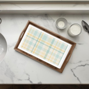 Türkisfarbene gelbe karierte Frühjahrs-Oster-Papie Serviette