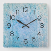 Türkisfarbene gestresste Textur Quadratische Wanduhr (Vorderseite)