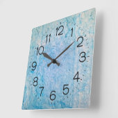 Türkisfarbene gestresste Textur Quadratische Wanduhr (Winkel)
