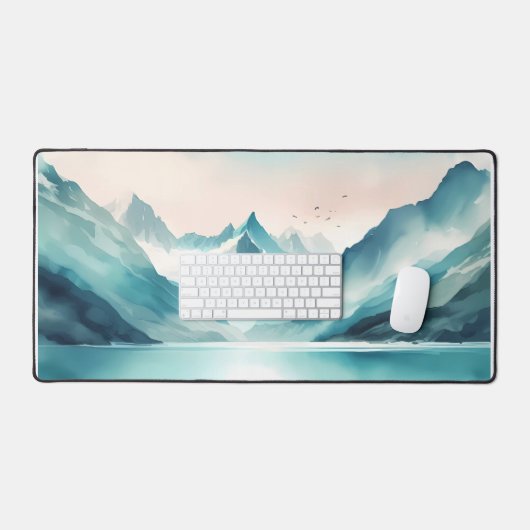 Türkisfarbene Gletscherseen Schreibtischunterlage (Tastatur & Maus)