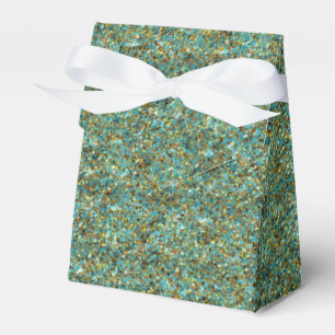 Türkisfarbene Glitzer-GASTGESCHENK-BOXES, Zelt Geschenkschachtel
