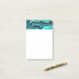 Türkisfarbene Gold Glitter Post-it® Notizen Person