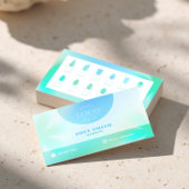 Türkisfarbene Gradientkarte für Nageltechniken & S Visitenkarte