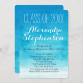 Türkisfarbene Graduierungsparty Einladung (Vorne/Hinten)
