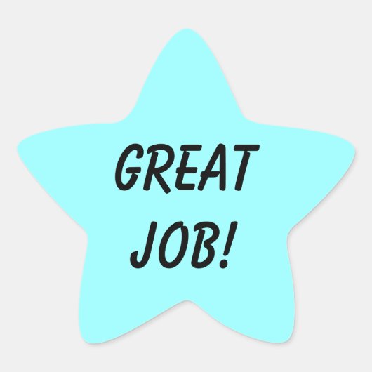 Türkisfarbene, großartige Arbeitsplatzaufkleber Stern-Aufkleber (Vorderseite)