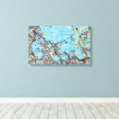 türkisfarbene grungelige Farbe auf Asphalt Leinwanddruck (Insitu (Holzboden))