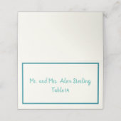 Türkisfarbene, handgeschriebene Hochzeit an der Gr Platzkarte (Außenseite Aufgefaltet)