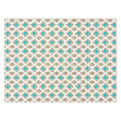 Türkisfarbene Herzen mit Krone Tischdecke (Vorderseite (Horizontal))