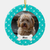 Türkisfarbene Herzklopfen Custom Pet Puppy Dodge F Keramik Ornament (Vorne)