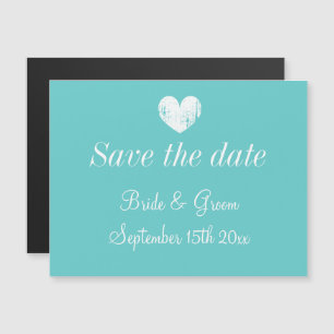 Türkisfarbene Hochzeit Magnet Save-the-Date-Karte
