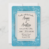 Türkisfarbene Hochzeit mit Slit Corner Einladung (Vorderseite)
