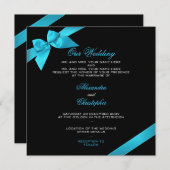 Türkisfarbene Hochzeitsankündigung 2 Einladung (Vorne/Hinten)