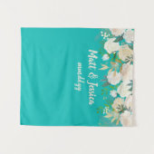 Türkisfarbene Hochzeitsempfangsabteilung - Foto Wandteppich (Vorderseite (Horizontal))