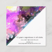 Türkisfarbene Hochzeitsplaner Platz Busine Quadratische Visitenkarte (Rückseite)