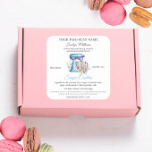 Türkisfarbene Hütte Lebensmittelbäckerei Quadratischer Aufkleber