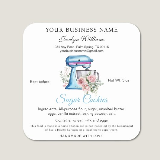 Türkisfarbene Hütte Lebensmittelbäckerei Quadratischer Aufkleber