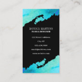 Türkisfarbene Imitate - Steinstruktur und Schwarz Visitenkarte (Rückseite)