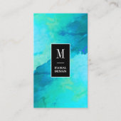 Türkisfarbene Imitate - Steinstruktur und Schwarz Visitenkarte (Vorderseite)