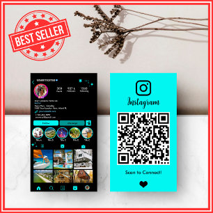 Türkisfarbene Immobilienmakler Instagram Social QR Visitenkarte