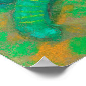 Türkisfarbene Katzenpastellfarbe Tierportrait Poster (Ecke)