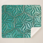 Türkisfarbene Keramik, abstrakt, gewölbt Sherpadecke (Vorderseite (Horizontal))