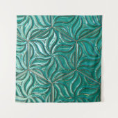 Türkisfarbene Keramik, abstrakt, gewölbt Wandteppich (Vorderseite (Horizontal))