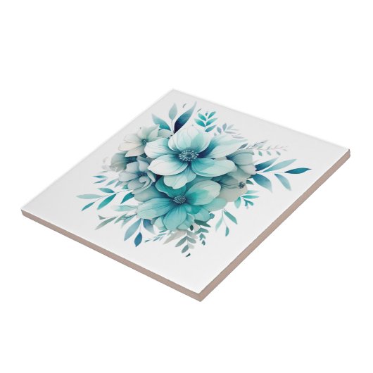 Türkisfarbene Keramik Tile Fliese (Seite)