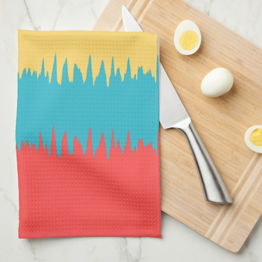 Türkisfarbene Korallen Geschirrtuch (Viertel Falte)