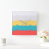 Türkisfarbene Korallen Quadratische Wanduhr (Zuhause)