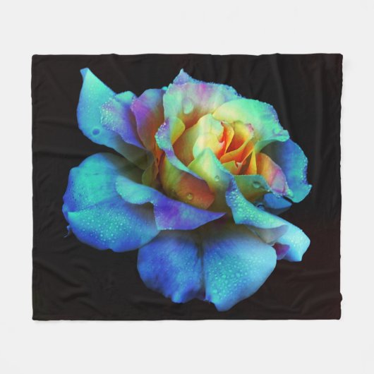 Türkisfarbene Krawatte-Dyed Rose Fleece Blanket (Vorderseite (Horizontal))