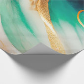 Türkisfarbene Küste Abstrakte Kunst Geschenkpapier (Ecke)