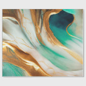 Türkisfarbene Küste Abstrakte Kunst Geschenkpapier (Flach)