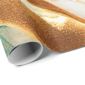 Türkisfarbene Küste Abstrakte Kunst Geschenkpapier (Rolleneckpunkt)