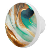 Türkisfarbene Küste Abstrakte Kunst Keramikknauf (Rechts)