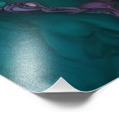 Türkisfarbene Landschaft mit alkoholfarbenem Detai Fotodruck (Ecke)