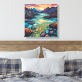 Türkisfarbene Landschaft mit alkoholfarbenem Detai Leinwanddruck (Insitu (Schlafzimmer))