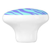 Türkisfarbene Lavender Zebra Leopard Hautmonogramm Keramikknauf (Seitenansicht)
