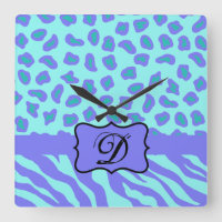 Türkisfarbene Lavender Zebra Leopard Hautmonogramm