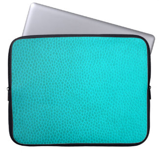 Türkisfarbene Lederhaut Laptopschutzhülle