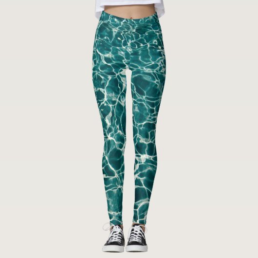 Türkisfarbene Leggings (Vorderseite)
