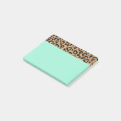 Türkisfarbene Leopardenmuster-Post-it-Notes Post-it Klebezettel (angewinkelt)