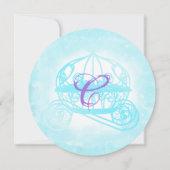 Türkisfarbene Libellen, Lila Quinceañera Einladung (Rückseite)