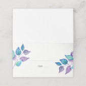 Türkisfarbene Lila Foliage Platzkarte (Außenseite Aufgefaltet)