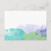 Türkisfarbene Lila Wasserfarben Gedenkveranstaltun Begleitkarte (Rückseite)