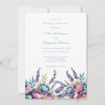 Türkisfarbene Lila Wildblumen Hochzeit