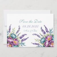 Türkisfarbene Lila Wildblumen Hochzeit