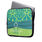 Türkisfarbene Limone Damaskus-IMITATE - Flachbilds Laptopschutzhülle (Vorderseite Links)
