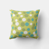 Türkisfarbene Limone Punkte Kissen (Rückseite)