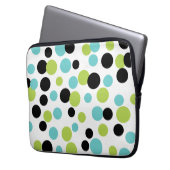 Türkisfarbene Limone Punkte Laptop-Sieb Laptopschutzhülle (Vorderseite Links)